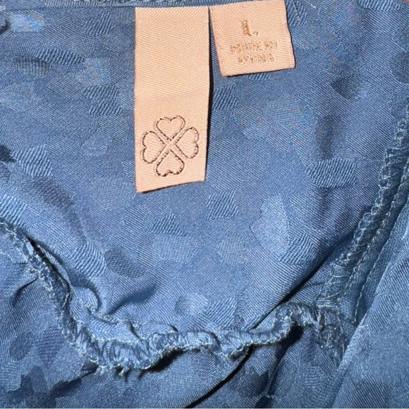 Evolutionary Apparel Dress L Jacquard Lace-Up Back Long Sleeve Cottagecore - Picture 2 of 4